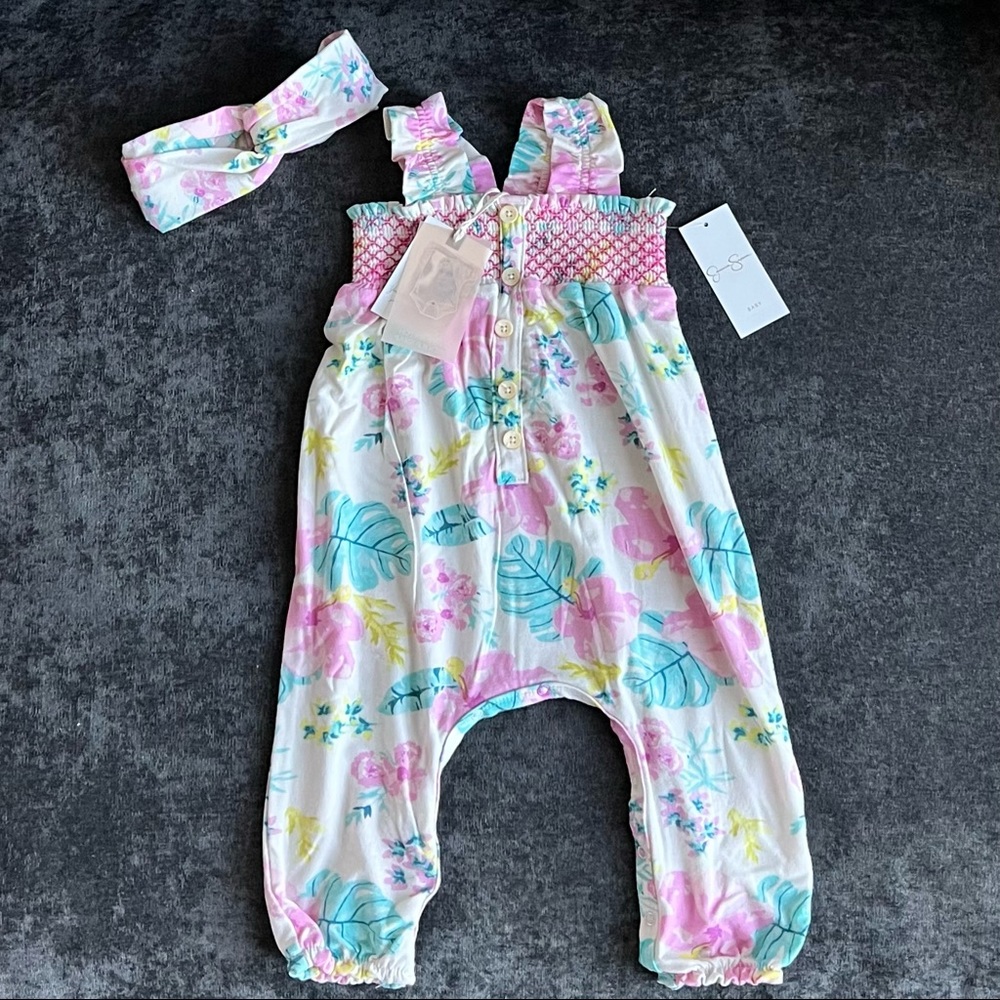 NWT Jessica Simpson Coverall And Headband Set